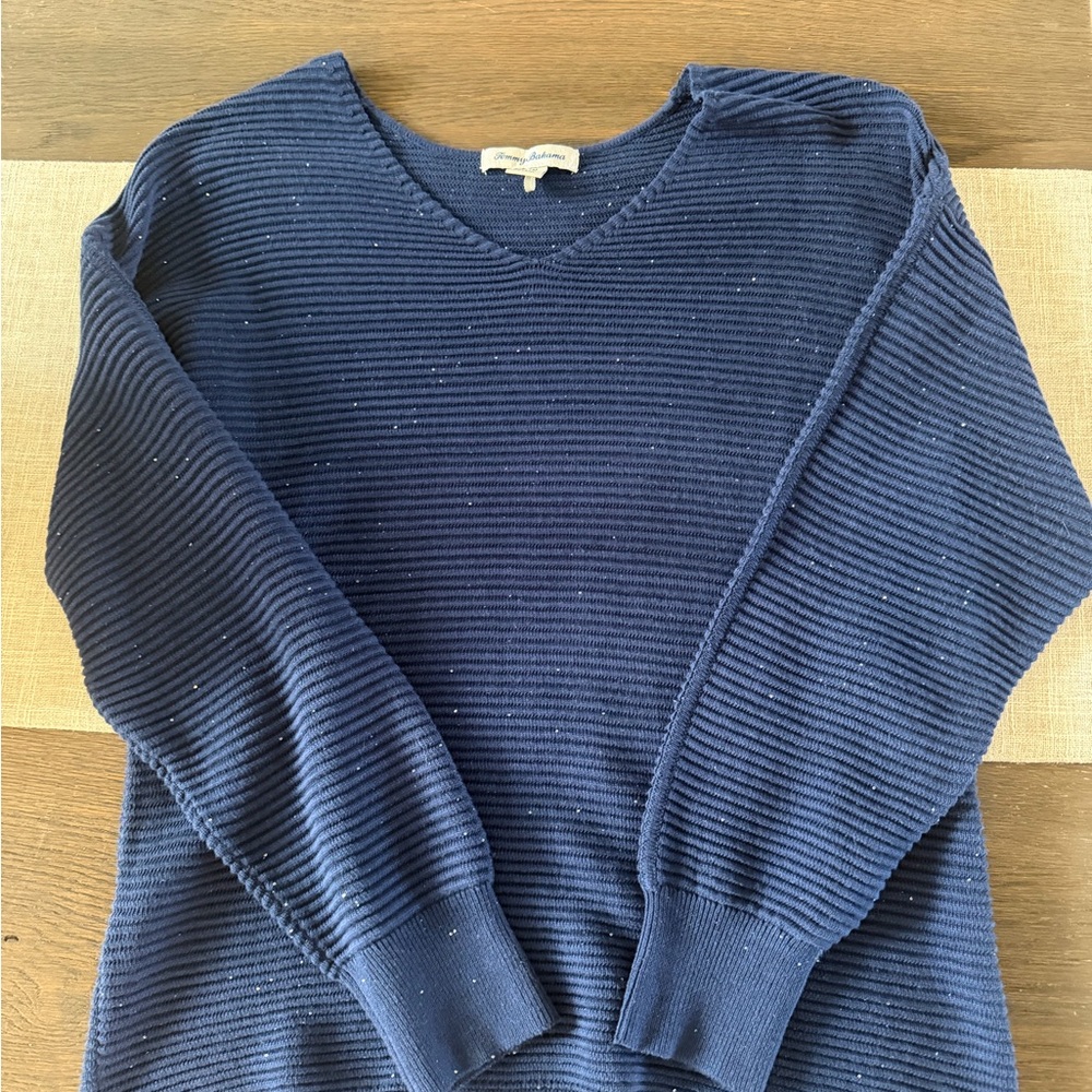 Navy Blue Ribbed Sweater